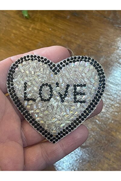 Gönülden Tasarım 6x7 cm peglačka prozirna aplikacija u obliku srca za vezenje...