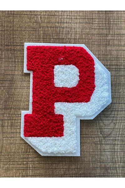Gönülden Tasarım 13x11 Cm Țesut Roșu Alb Litera P Applique Accesoriu de cusut Patch pentru armă