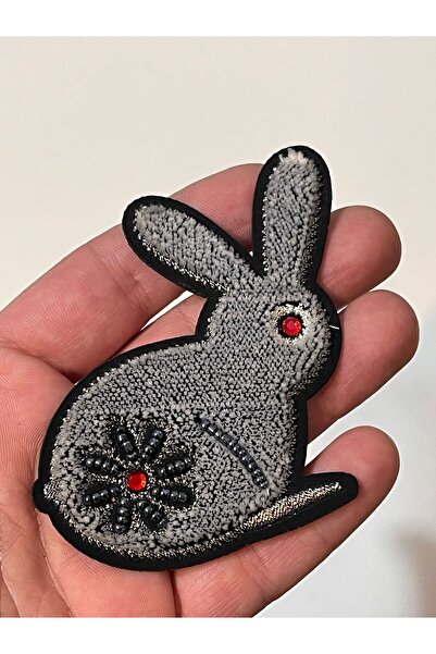 Gönülden Tasarım 9x7 Cm Aplikă de armă cu mărgele de iepure, care se lipsește...