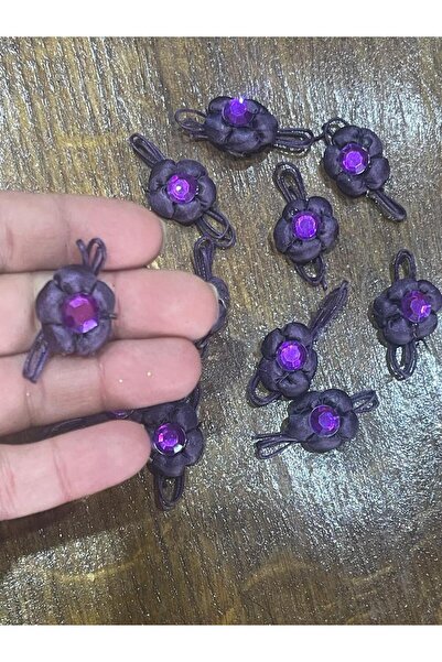 Gönülden Tasarım 4x2 Cm 12 Bucăți Accesoriu Hobby Floare Piatră Prune