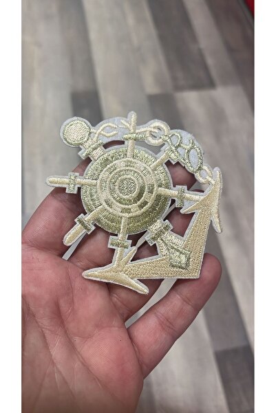 Gönülden Tasarım 9x8 cm, care se lipsește cu fier de călcat, argintiu, ancoră...