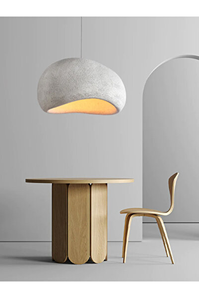 LED PROJEM Kaya Beton Tekli Sarkıt Avize Beton E27 Modern Avize 50cm Çap