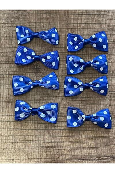 Gönülden Tasarım 5x2 cm Tačkasti dezen pakovanja plave vrpce leptir mašna 8 k...