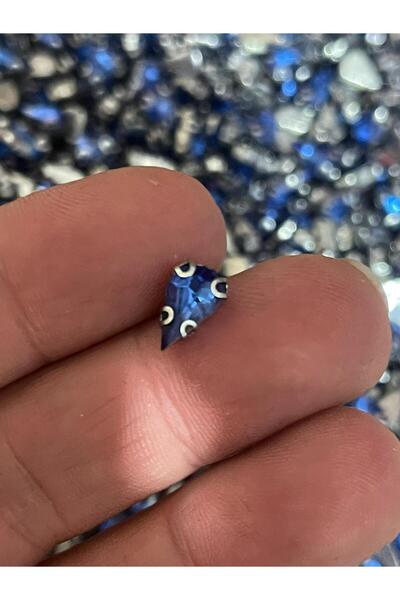 Gönülden Tasarım 1 cm Mavi Mini Damla Kasă Perforată Delcă Blană