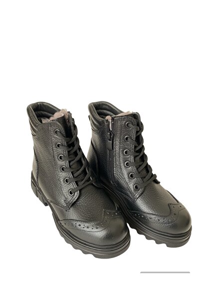 WINTER SHOES Winter Ayakkabı Hakiki Deri Kürklü Çocuk Klasik Bot