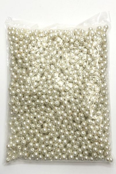 Hobimos Cream Glass Pearl Beads 8 Mm 1 Kg