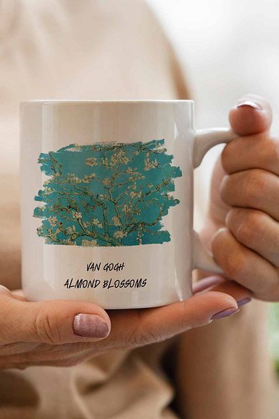 qoeuyl boutique Van Gogh Themed Almond Blossoms Printed Mug
