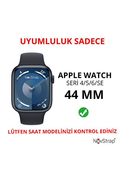 NovStrap Apple Watch 4/5/6/Se Seri 44mm ile Uyumlu Starlight Yıldız Işığı Ekran Kasa Koruyucu Kapak