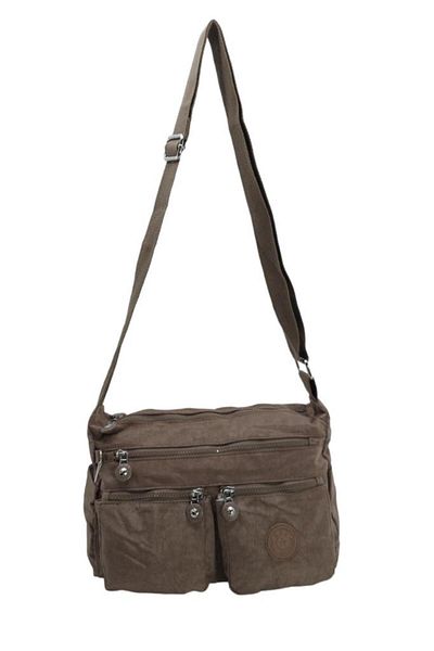 Baginn Geantă de damă cu curea încrucișată ușoară cu buzunare multiple, țesătură clinker 30 cm