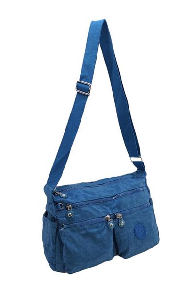 Baginn Geantă de damă cu curea încrucișată ușoară cu buzunare multiple, țesătură clinker 30 cm