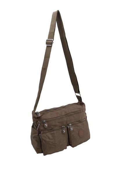 Baginn Geantă de damă cu curea încrucișată ușoară cu buzunare multiple, țesătură clinker 30 cm