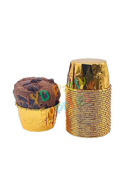 Yusuf Dirik YD Party Supplies Gold Metallic Muffin Cake Mold 25 Pieces 50x39