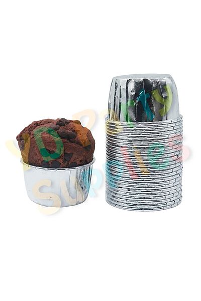 Yusuf Dirik YD Party Supplies Silver Metallic Muffin Cake Mold 25 Pieces 50x39