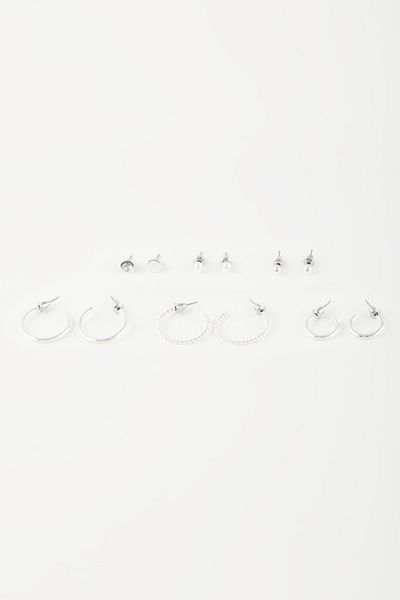 DeFacto Damen-Ohrringe 6-teilig Silber B9522axns