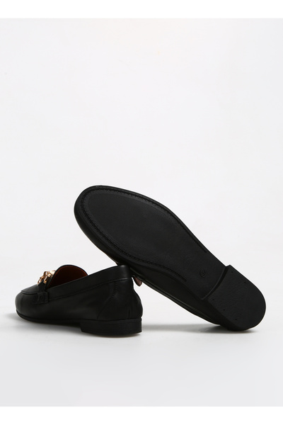 Fabrika Deri Siyah Kadın Loafer KALLIN