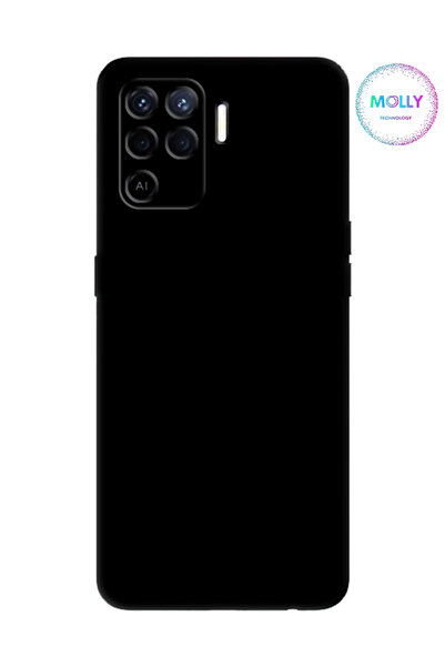 Molly Oppo Reno 5 Lite İçin Siyah Liquid İçi Kadife Silikon Kılıf