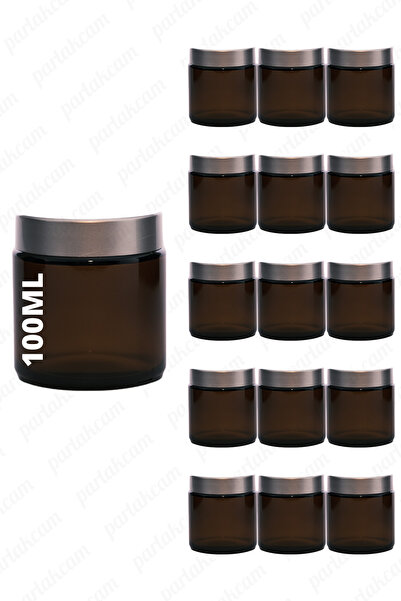 parlakcam 100ml amber krem kavanozu cam krem kutusu beyaz mat gümüş koruma ka...