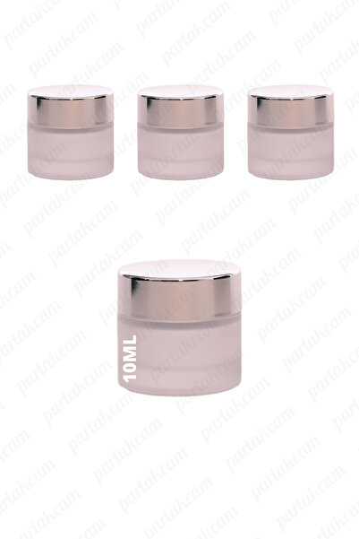 parlakcam 10ml buzlu renk krem kavanozu cam krem kutusu parlak gümüş renk kap...
