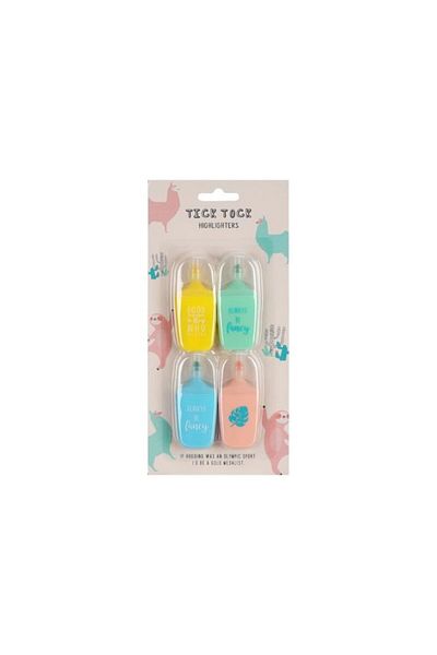 Syloon Mini Highlighter 4-Piece Pastel Color Pen