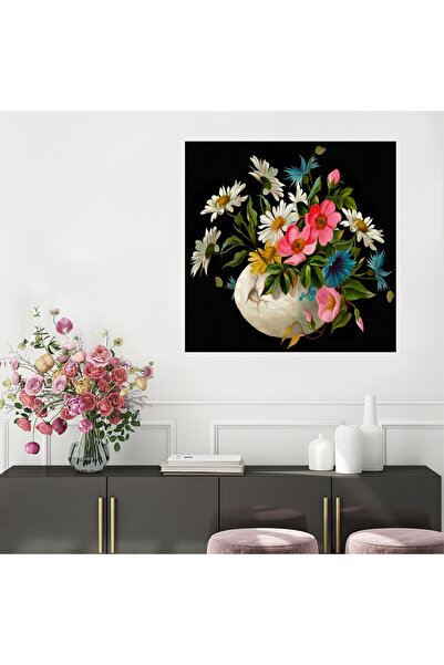 HDART Modern Vazo Çiçek Çiçekler Papatya Kanvas Tablo Tablosu Ev Oda Büro Ofi...