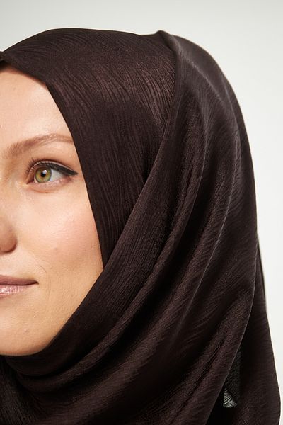 Şehr-i Şal İstanbul Sakafashion Tree Bark Patterned Jacquard Shawl - Bitter Brown