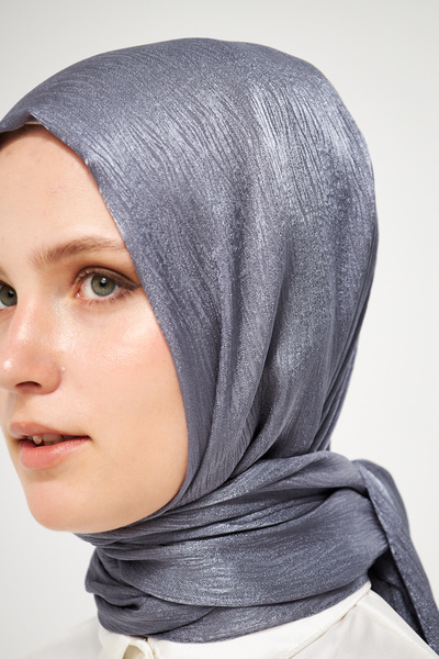Şehr-i Şal İstanbul شال جاكار منقوش بقشرة شجرة جاكار من Sakafashion - رمادي داكن