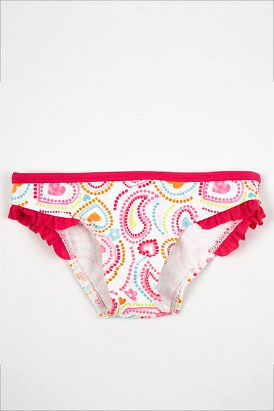Adisia Baby Girl Pink Heart Patterned Frilly Bikini Bottom