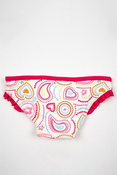 Adisia Baby Girl Pink Heart Patterned Frilly Bikini Bottom
