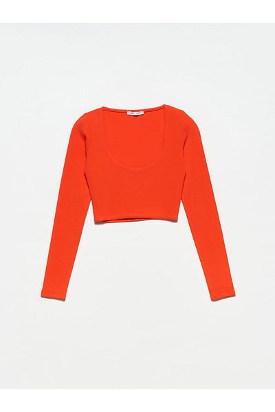 Dilvin 30111 Long Sleeve Top-red