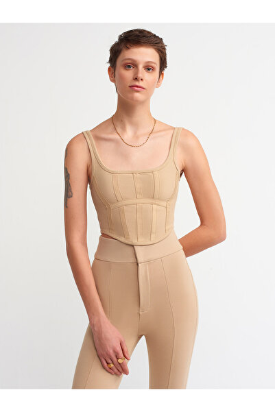 Dilvin 3793 Corset Top-camel