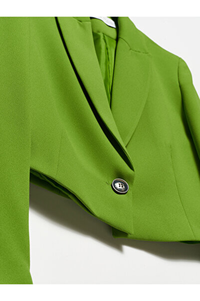 Dilvin 6842 Tek Düğmeli Ceket-yeşil