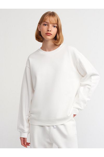 Dilvin 40146 Hanorac Crew Neck-Ecru
