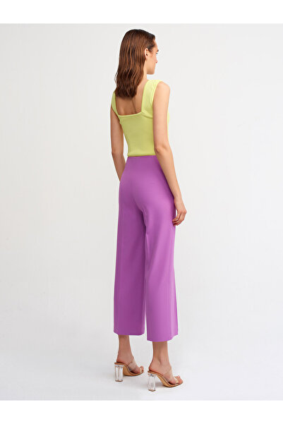 Dilvin 5026 Düğme Detaylı Pantolon-lila