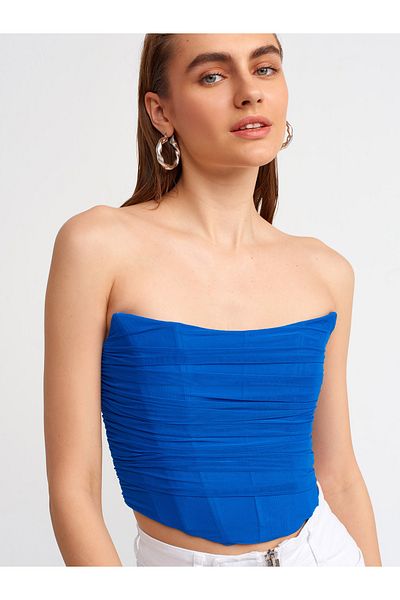 Dilvin 20132 Faltendetaillierte Bustier-Sakkos