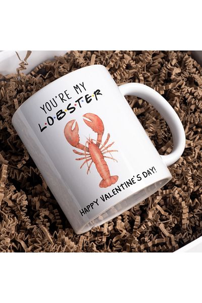 Wicopy Friends Series You're My Lobster Valentine's Day Valentine's Day Special Gift Printed Mug