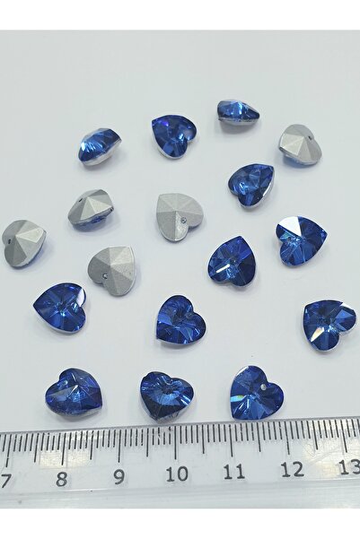 CRYSTALSHOP حجر كريستال - قلب مثقب - أزرق داكن 10 ملم (100 قطعة)