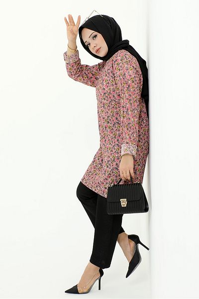 Bestenur Σετ μοντέλου Efdal Floral Patterned 532 - Πούδρα