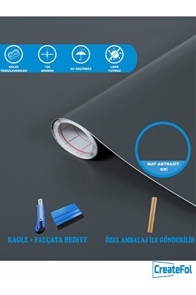 CreateFol 61x700 Yapışkanlı Folyo Mutfak Dolap Ve Mobilya Kaplama Folyosu