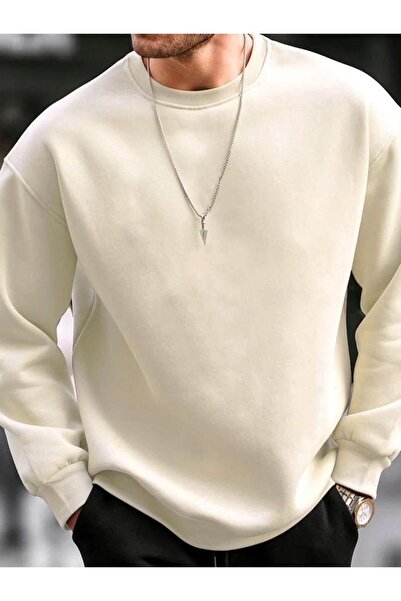 NO 601 Εκρού Χειμερινός ιδρώτας με κουκούλα λαιμού 3 νημάτων