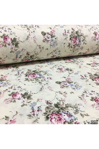 Renk Tekstil Rose Harmony Patterned 100% βαμβακερό ύφασμα ποπλίνας μετρητή