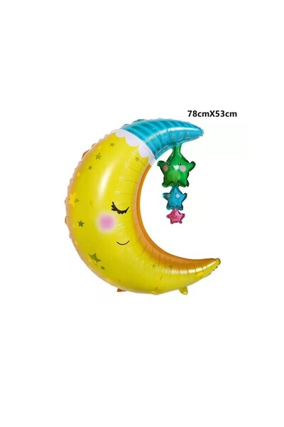 Bkmc بالون فويل لطيف ومتدلي مقاس كبير 78*53 سم - بالون حفلات متوافق مع هيليوما