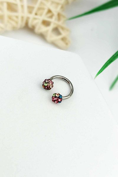 Çlk Accessories 316 لتر من الفولاذ الجراحي، ثقب الحاجز الحجري الملون، Trpiercing090 Pierx200x