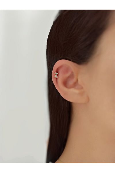 Çlk Accessories Gold Letter Piercing - Z HarfPiercing