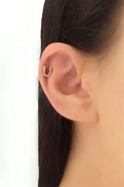 Çlk Accessories ثقب الحرف الذهبي - U HarfPiercing