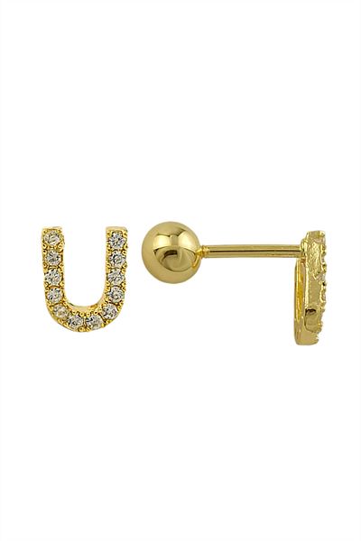 Çlk Accessories ثقب الحرف الذهبي - U HarfPiercing