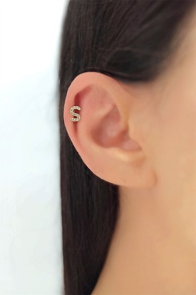 Çlk Accessories ثقب الحرف الذهبي - حرف S. ثقب