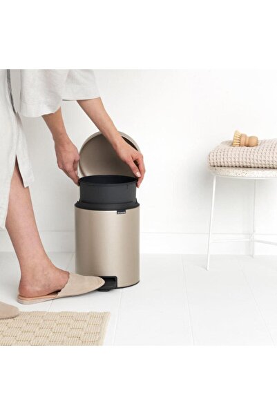 Brabantia Brabantia Trash Can 5 Liters Newicon Pedal Champagne Color 304422
