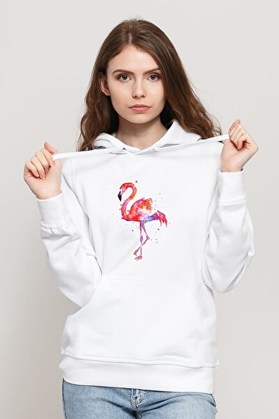 QIVI Flamingo akvarel slika Printart crtež flamingo Štampano bele žene Pleten...