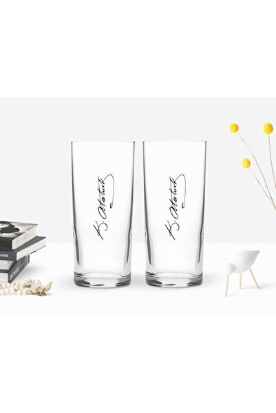 Bk Gift Home Renkli Baskılı Atatürk Temalı Ikili Rakı Bardağı Seti-31