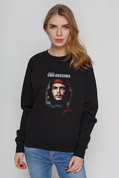 QIVI Hanorac tricotat cu mânecă lungă pentru femei Ernesto Che Guevara